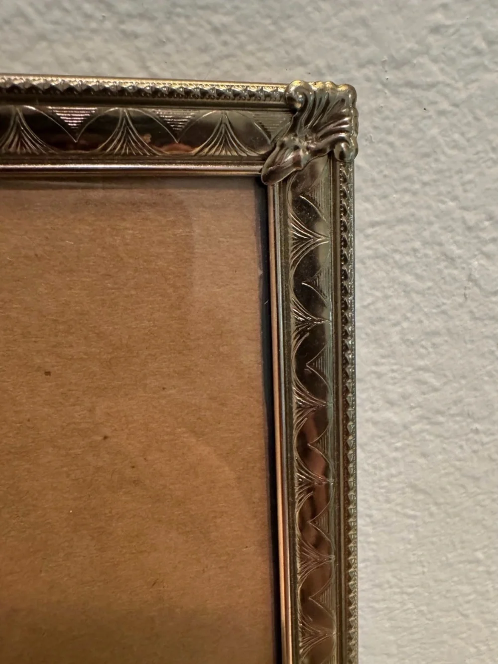 Vintage Brass 8x10 Victorian Style Picture Frame, No easel